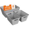 imageLifewit Plastic Storage Basket 7 Pack Stackable Storage Bins for Organizing Multi Size Open Containers for Shelving Pantry Office and Cabinet 5 Large and 2 Small Size BlackGray