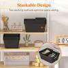 imageLifewit Plastic Storage Basket 7 Pack Stackable Storage Bins for Organizing Multi Size Open Containers for Shelving Pantry Office and Cabinet 5 Large and 2 Small Size BlackBlack