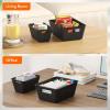 imageLifewit Plastic Storage Basket 7 Pack Stackable Storage Bins for Organizing Multi Size Open Containers for Shelving Pantry Office and Cabinet 5 Large and 2 Small Size BlackBlack