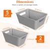 imageLifewit Plastic Storage Basket 7 Pack Stackable Storage Bins for Organizing Multi Size Open Containers for Shelving Pantry Office and Cabinet 5 Large and 2 Small Size BlackGray