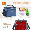 imageLifewit Reusable Insulated Lunch Bag for Men Lunch Box Women Portable Cooler Freezable Soft Lunchbox Leakproof with Adjustable Shoulder Strap for Adult for Work Picnic or Travel Black 9LDark Blue