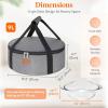 imageLifewit Round Insulated Casserole Carrier for Hot and Cold Food Pie Carrier Bag Cake Carrier Casserole Dish Carrying Case for Potluck Parties Picnic Fits 125quot Baking Dish GreyGray
