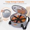 imageLifewit Round Insulated Casserole Carrier for Hot and Cold Food Pie Carrier Bag Cake Carrier Casserole Dish Carrying Case for Potluck Parties Picnic Fits 125quot Baking Dish GreyGray