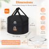 imageLifewit Round Insulated Casserole Carrier for Hot and Cold Food Pie Carrier Bag Cake Carrier Casserole Dish Carrying Case for Potluck Parties Picnic Fits 125quot Baking Dish GreyBlack