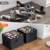 imageLifewit Shoe Storage Organizer for Closet Fits 1216 Pairs Fabric Large Shoe Box Storage Containers with Clear Cover Foldable Bins Fit for Boots Heels Sneakers 17quotL x 17quotW x 125quotH 2 Pack GrayBlack