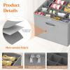 imageLifewit Shoe Storage Organizer for Closet Fits 1216 Pairs Fabric Large Shoe Box Storage Containers with Clear Cover Foldable Bins Fit for Boots Heels Sneakers 17quotL x 17quotW x 125quotH 2 Pack GrayLight Gray