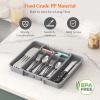 imageLifewit Silverware Drawer Organizer Expandable Utensil Organizer for Kitchen Drawers Adjustable Cutlery and Flatware Tray Plastic Spoons Forks Knives Holder Storage Dividers Large BlackGray
