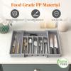 imageLifewit Silverware Drawer Organizer Expandable Utensil Organizer for Kitchen Drawers Adjustable Cutlery and Flatware Tray Plastic Spoons Forks Knives Holder Storage Dividers Large BlackGray