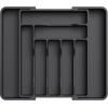 imageLifewit Silverware Drawer Organizer Expandable Utensil Organizer for Kitchen Drawers Adjustable Cutlery and Flatware Tray Plastic Spoons Forks Knives Holder Storage Dividers Large BlackBlack