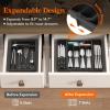imageLifewit Silverware Drawer Organizer Expandable Utensil Organizer for Kitchen Drawers Adjustable Cutlery and Flatware Tray Plastic Spoons Forks Knives Holder Storage Dividers Large BlackBlack