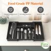 imageLifewit Silverware Drawer Organizer Expandable Utensil Organizer for Kitchen Drawers Adjustable Cutlery and Flatware Tray Plastic Spoons Forks Knives Holder Storage Dividers Large BlackBlack