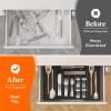 imageLifewit Silverware Drawer Organizer Expandable Utensil Organizer for Kitchen Drawers Adjustable Cutlery and Flatware Tray Plastic Spoons Forks Knives Holder Storage Dividers Large BlackBlack