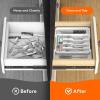 imageLifewit Silverware Drawer Organizer Expandable Utensil Organizer for Kitchen Drawers Adjustable Cutlery and Flatware Tray Plastic Spoons Forks Knives Holder Storage Dividers Large BlackWhite