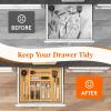 imageLifewit Silverware Drawer Organizer Expandable Utensil Tray for Kitchen Bamboo Flatware and Cutlery Holder Wood Adjustable Storage for Spoons Forks Knives Large NaturalNatural