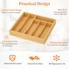 imageLifewit Silverware Drawer Organizer Expandable Utensil Tray for Kitchen Bamboo Flatware and Cutlery Holder Wood Adjustable Storage for Spoons Forks Knives Large NaturalNatural