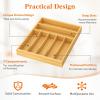 imageLifewit Silverware Drawer Organizer Expandable Utensil Tray for Kitchen Bamboo Flatware and Cutlery Holder Wood Adjustable Storage for Spoons Forks Knives Large NaturalNatural