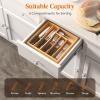 imageLifewit Silverware Drawer Organizer Expandable Utensil Tray for Kitchen Bamboo Flatware and Cutlery Holder Wood Adjustable Storage for Spoons Forks Knives Large NaturalNatural