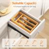 imageLifewit Silverware Drawer Organizer Expandable Utensil Tray for Kitchen Bamboo Flatware and Cutlery Holder Wood Adjustable Storage for Spoons Forks Knives Large NaturalNatural