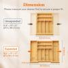 imageLifewit Silverware Drawer Organizer Expandable Utensil Tray for Kitchen Bamboo Flatware and Cutlery Holder Wood Adjustable Storage for Spoons Forks Knives Large NaturalNatural