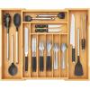 imageLifewit Silverware Drawer Organizer Expandable Utensil Tray for Kitchen Bamboo Flatware and Cutlery Holder Wood Adjustable Storage for Spoons Forks Knives Large NaturalNatural