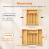 imageLifewit Silverware Drawer Organizer Expandable Utensil Tray for Kitchen Bamboo Flatware and Cutlery Holder Wood Adjustable Storage for Spoons Forks Knives Large NaturalNatural