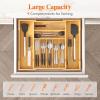 imageLifewit Silverware Drawer Organizer Expandable Utensil Tray for Kitchen Bamboo Flatware and Cutlery Holder Wood Adjustable Storage for Spoons Forks Knives Large NaturalNatural
