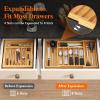 imageLifewit Silverware Drawer Organizer Expandable Utensil Tray for Kitchen Bamboo Flatware and Cutlery Holder Wood Adjustable Storage for Spoons Forks Knives Large NaturalNatural