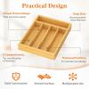 imageLifewit Silverware Drawer Organizer Expandable Utensil Tray for Kitchen Bamboo Flatware and Cutlery Holder Wood Adjustable Storage for Spoons Forks Knives Large NaturalNatural