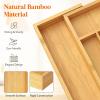 imageLifewit Silverware Drawer Organizer Expandable Utensil Tray for Kitchen Bamboo Flatware and Cutlery Holder Wood Adjustable Storage for Spoons Forks Knives Large NaturalNatural