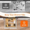 imageLifewit Silverware Drawer Organizer Expandable Utensil Tray for Kitchen Bamboo Flatware and Cutlery Holder Wood Adjustable Storage for Spoons Forks Knives Large NaturalNatural