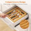 imageLifewit Silverware Drawer Organizer Expandable Utensil Tray for Kitchen Bamboo Flatware and Cutlery Holder Wood Adjustable Storage for Spoons Forks Knives Large NaturalNatural