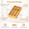 imageLifewit Silverware Drawer Organizer Expandable Utensil Tray for Kitchen Bamboo Flatware and Cutlery Holder Wood Adjustable Storage for Spoons Forks Knives Large NaturalNatural