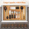 imageLifewit Silverware Drawer Organizer Expandable Utensil Tray for Kitchen Bamboo Flatware and Cutlery Holder Wood Adjustable Storage for Spoons Forks Knives Large NaturalNatural
