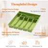 imageLifewit Silverware Drawer Organizer Tray Plastic Cutlery Storage for Kitchen Drawer Flatware and Utensil Holder Divider for Spoons Forks Knives Tableware 5 Compartment BlackGreen