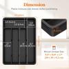 imageLifewit Silverware Drawer Organizer Tray Plastic Cutlery Storage for Kitchen Drawer Flatware and Utensil Holder Divider for Spoons Forks Knives Tableware 5 Compartment BlackBlack
