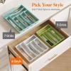 imageLifewit Silverware Drawer Organizer Tray Plastic Cutlery Storage for Kitchen Drawer Flatware and Utensil Holder Divider for Spoons Forks Knives Tableware 5 Compartment BlackWhite