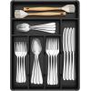imageLifewit Silverware Drawer Organizer Tray Plastic Cutlery Storage for Kitchen Drawer Flatware and Utensil Holder Divider for Spoons Forks Knives Tableware 5 Compartment BlackBlack