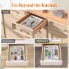 imageLifewit Silverware Drawer Organizer Tray Plastic Cutlery Storage for Kitchen Drawer Flatware and Utensil Holder Divider for Spoons Forks Knives Tableware 5 Compartment BlackWhite