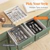 imageLifewit Silverware Drawer Organizer Tray Plastic Cutlery Storage for Kitchen Drawer Flatware and Utensil Holder Divider for Spoons Forks Knives Tableware 5 Compartment BlackGray