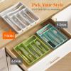 imageLifewit Silverware Drawer Organizer Tray Plastic Cutlery Storage for Kitchen Drawer Flatware and Utensil Holder Divider for Spoons Forks Knives Tableware 5 Compartment BlackWhite