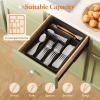 imageLifewit Silverware Drawer Organizer Tray Plastic Cutlery Storage for Kitchen Drawer Flatware and Utensil Holder Divider for Spoons Forks Knives Tableware 5 Compartment BlackBlack