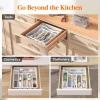imageLifewit Silverware Drawer Organizer Tray Plastic Cutlery Storage for Kitchen Drawer Flatware and Utensil Holder Divider for Spoons Forks Knives Tableware 5 Compartment BlackWhite