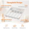 imageLifewit Silverware Drawer Organizer Tray Plastic Cutlery Storage for Kitchen Drawer Flatware and Utensil Holder Divider for Spoons Forks Knives Tableware 5 Compartment BlackWhite