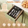 imageLifewit Silverware Drawer Organizer Tray Plastic Cutlery Storage for Kitchen Drawer Flatware and Utensil Holder Divider for Spoons Forks Knives Tableware 5 Compartment BlackBlack