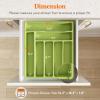 imageLifewit Silverware Drawer Organizer Tray Plastic Cutlery Storage for Kitchen Drawer Flatware and Utensil Holder Divider for Spoons Forks Knives Tableware 5 Compartment BlackGreen