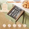 imageLifewit Silverware Drawer Organizer Tray Plastic Cutlery Storage for Kitchen Drawer Flatware and Utensil Holder Divider for Spoons Forks Knives Tableware 5 Compartment BlackGray