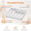 imageLifewit Silverware Drawer Organizer Tray Plastic Cutlery Storage for Kitchen Drawer Flatware and Utensil Holder Divider for Spoons Forks Knives Tableware 5 Compartment BlackWhite
