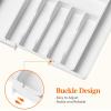 imageLifewit Silverware Drawer Organizer and Utensil Organizer Set Expandable Cooking Cutlery Tray for Kitchen Adjustable Plastic Flatware Holder Storage Divider for Spoons Forks Knives Large BlackWhite