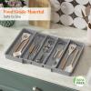 imageLifewit Silverware Drawer Organizer and Utensil Organizer Set Expandable Cooking Cutlery Tray for Kitchen Adjustable Plastic Flatware Holder Storage Divider for Spoons Forks Knives Large BlackGray
