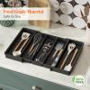 imageLifewit Silverware Drawer Organizer and Utensil Organizer Set Expandable Cooking Cutlery Tray for Kitchen Adjustable Plastic Flatware Holder Storage Divider for Spoons Forks Knives Large BlackBlack